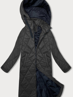 Dlouhá černá dámská bunda s kapucí model 18919132 - J.STYLE