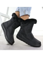 Dámské ploché zateplené sněhule černé Potocki KI24322 Dámské ploché zateplené sněhule černé Potocki KI24322