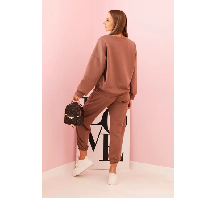 Komplet mikina + kalhoty máslová čokoládová Komplet mikina + kalhoty máslová čokoládová