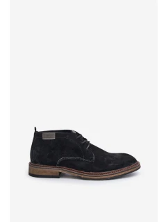 Semišové Pánské Boty Na Šněrování Černé Big Star OO174146