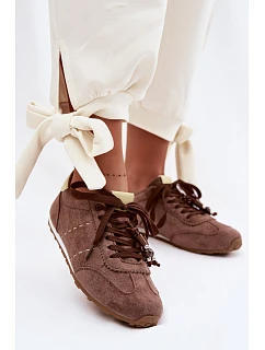 Dámské nízké tenisky s korálky Hnědé model 22095349 - Boto