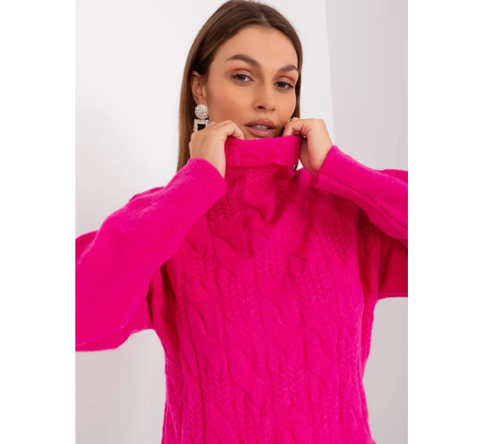Sweter AT SW model 21326969 fuksjowy - FPrice Sweter AT SW model 21326969 fuksjowy - FPrice