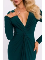 Maxi šaty s lahvově zelené model 20555859 - Moe Maxi šaty s lahvově zelené model 20555859 - Moe