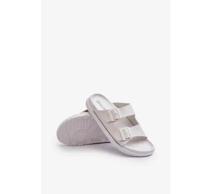 Lehké pánské pantofle s přezkami Big Star Bílá