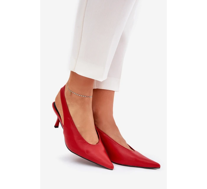 Dámské lodičky s otevřenou patou P-1436 Červená - Stephan Paris Dámské lodičky s otevřenou patou P-1436 Červená - Stephan Paris