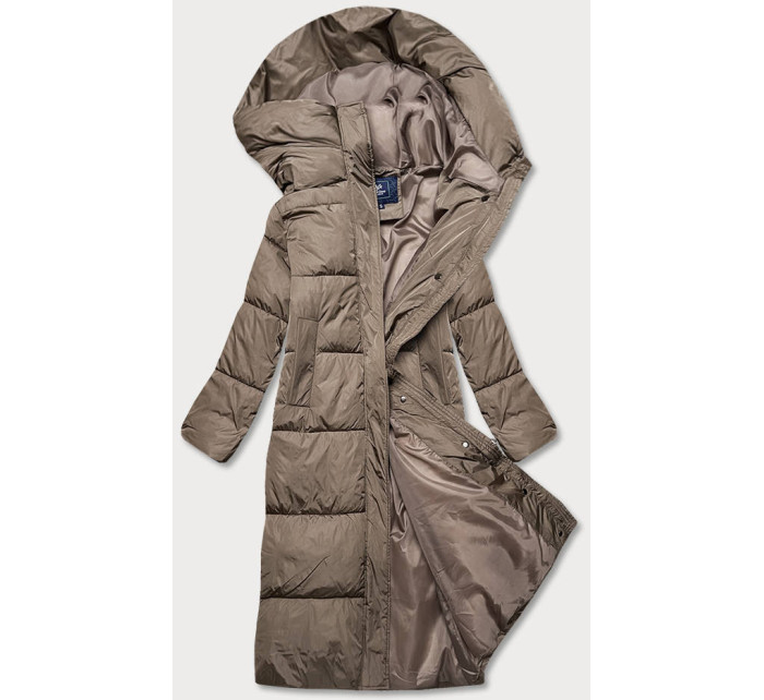 Béžová dámská zimní bunda s kapucí (AG1-J9091)