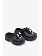 Dětské Sandály Dívčí Pěnové S Mašlí A Dekoracemi Černé Selvana Dětské Sandály Dívčí Pěnové S Mašlí A Dekoracemi Černé Selvana