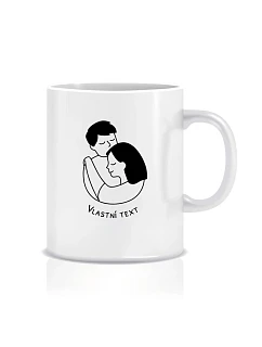 Personalizovaný klasický bílý hrníček 300 ml - pár v objetí