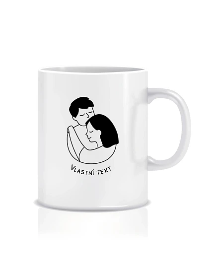 Personalizovaný klasický bílý hrníček 300 ml - pár v objetí