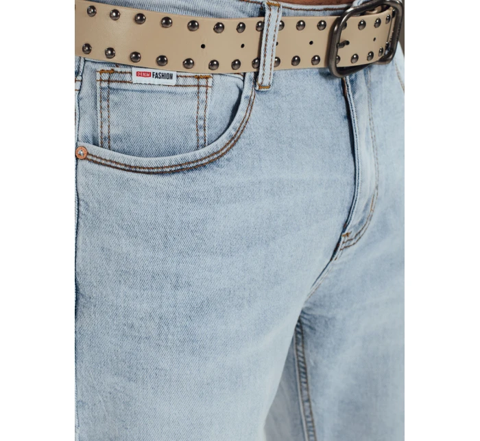 Pánské modré džínové šortky s páskem FashionStreet SX2559