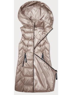 Světle béžová dámská vesta s odepínací kapucí model 19456873 - S'WEST