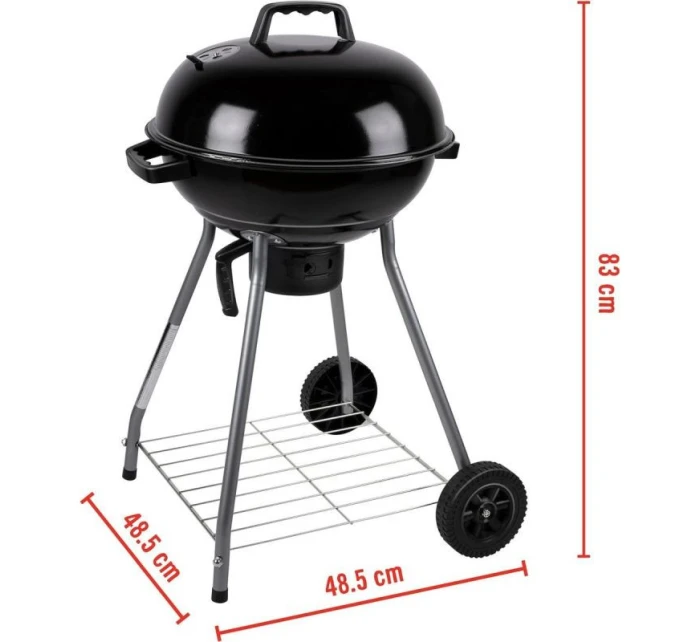 KULOVÝ ZAHRADNÍ GRIL REX STEEL 46CM S POPELNÍKEM