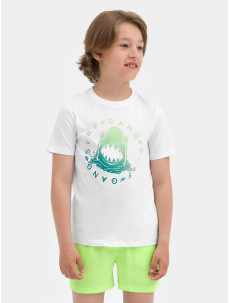 Chlapecké tričko s potiskem 4FJSS23TTSHM283-10S bílé - 4F