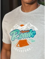 Pánské šedé tričko s potiskem Dstreet RX5401 Pánské šedé tričko s potiskem Dstreet RX5401