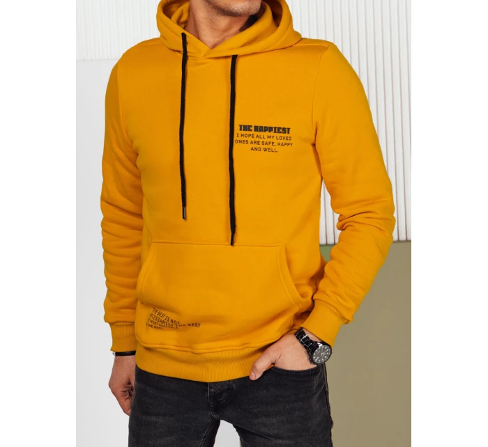 Pánská mikina s kapucí žlutá FashionStreet BX5684 Pánská mikina s kapucí žlutá FashionStreet BX5684