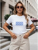 Dámské bavlněné tričko s grafickým vzorem, bílé, FashionStreet NX8015RY Dámské bavlněné tričko s grafickým vzorem, bílé, FashionStreet NX8015RY