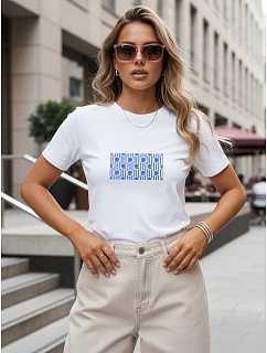 Dámské bavlněné tričko s grafickým vzorem, bílé, FashionStreet NX8015RY