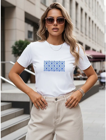 Dámské bavlněné tričko s grafickým vzorem, bílé, FashionStreet NX8015RY Dámské bavlněné tričko s grafickým vzorem, bílé, FashionStreet NX8015RY