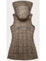 Tmavě béžová dámská vesta s kapucí S'West (B8225-12)