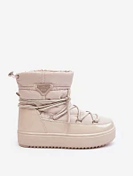 Dámské sněhule na platformě s vázáním béžové Fleure