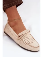 Dámské mokasíny s třásněmi světle béžové Janelisse