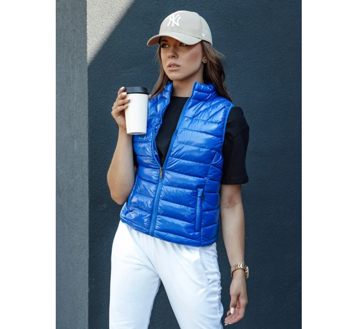 Dámská krátká prošívaná vesta WIANO modrá FashionStreet TY4522