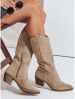 Dámské kovbojské boty béžové Dstreet ZY1091 Dámské kovbojské boty béžové Dstreet ZY1091