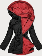 Tmavě modro-červená oboustranná dámská prošívaná bunda (MHM-W589)