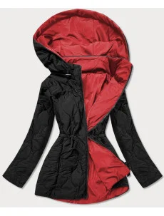 Tmavě modro-červená oboustranná dámská prošívaná bunda (MHM-W589)
