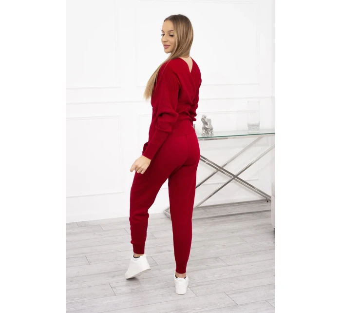 Dvoudílný svetr červený