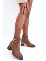 Modní Dámské Semišové Botky Hnědé Nola