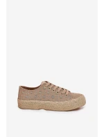 Vzorované dámské tenisky na platformě s pleteninou Lee Cooper LCW-25-08-3646L Khaki