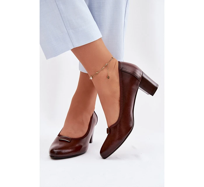 Lodičky na podpatku Vinceza 58622 Hnědé