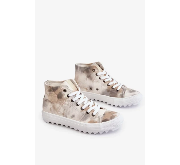 Dámské tenisky High Big Star LL274047 Bílá a zelená Dámské tenisky High Big Star LL274047 Bílá a zelená