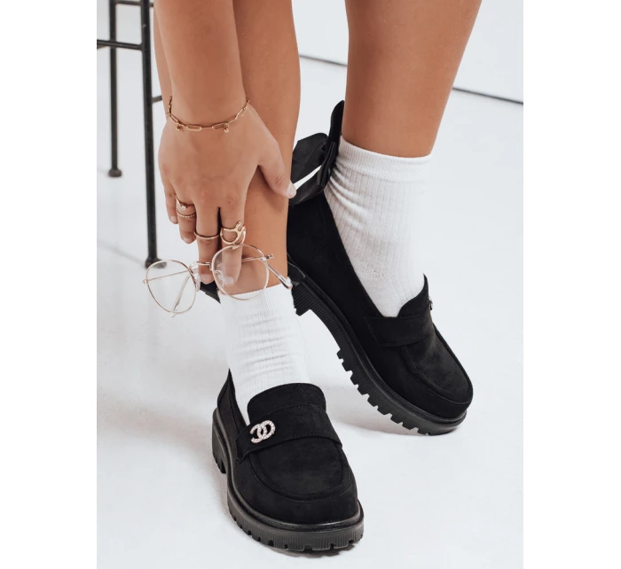 Dámské černé semišové mokasíny FashionStreet ZY1129