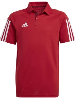Dětské bavlněné tričko adidas Tiro 23 Competition Polo červené HI4715
