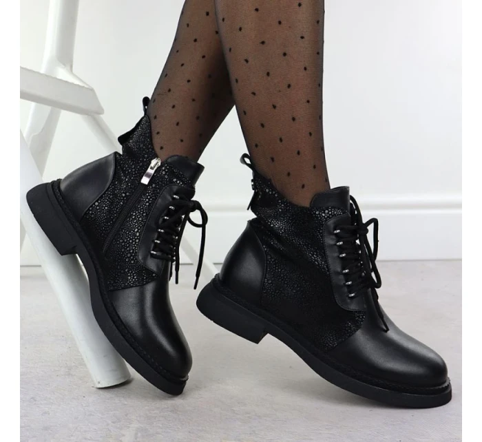 Dámské zateplené kožené boty model 21905677 - S.Barski Dámské zateplené kožené boty model 21905677 - S.Barski