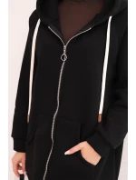 Dámská zateplená mikina s kapucí a zipem černá