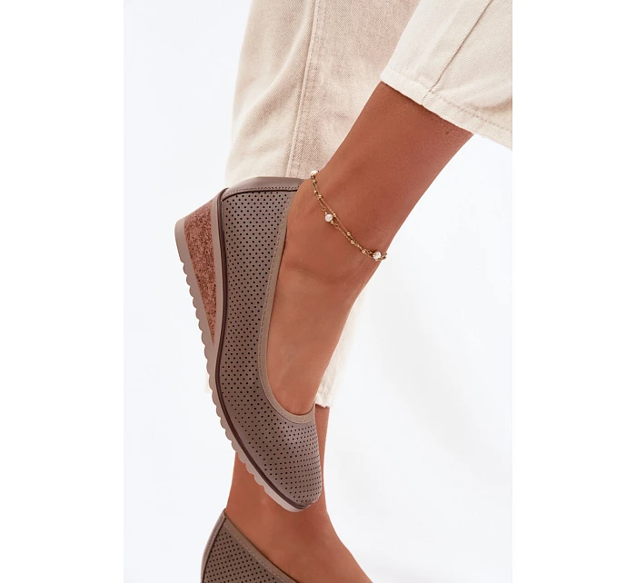 Dámské polobotky na platformě Vinceza 58629 tmavě béžové