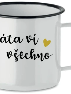 TÁTA VÍ VŠECHNO - bílý plecháček 350 ml