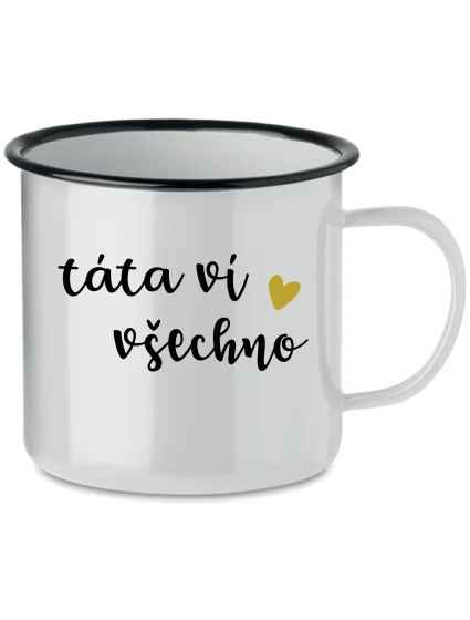 TÁTA VÍ VŠECHNO - bílý plecháček 350 ml