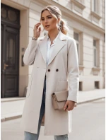 dámský oversize kabát dlouhý béžový Dstreet model 21981934 - FashionStreet