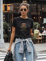 Dámské tričko There is only one queen černé FashionStreet NX5035RY