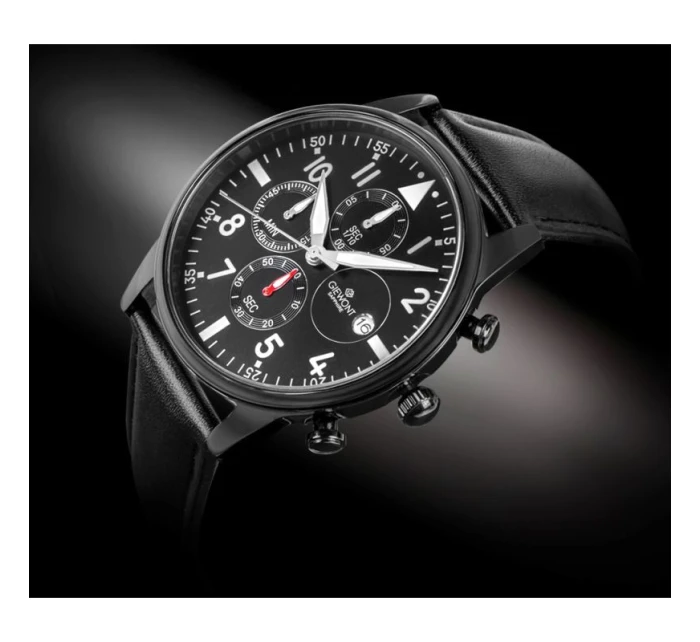 Pánské hodinky Giewont Chronograph Sapphire Black GW5630-A1 Pánské hodinky Giewont Chronograph Sapphire Black GW5630-A1