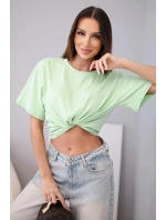 Dámská bavlněná basic halenka s krátkým rukávem jablková