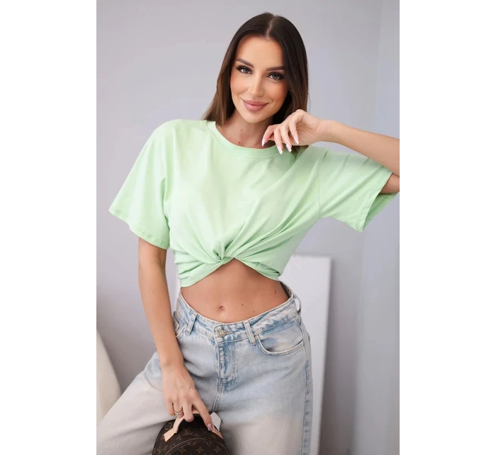 Dámská bavlněná basic halenka s krátkým rukávem jablková