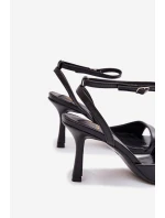 Dámské sandály na podpatku Eko kůže Černé Brisora Dámské sandály na podpatku Eko kůže Černé Brisora