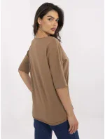Bluzka CLM BZ model 21116866 jasny brązowy - FPrice Bluzka CLM BZ model 21116866 jasny brązowy - FPrice