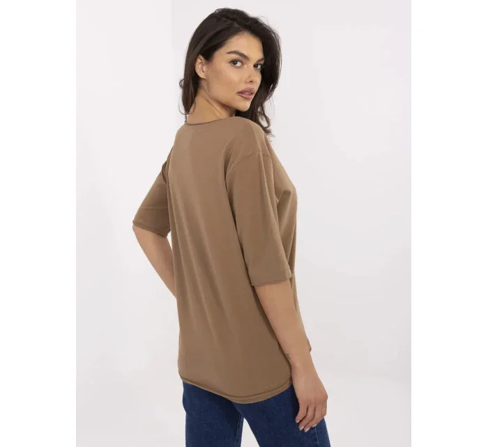 Bluzka CLM BZ model 21116866 jasny brązowy - FPrice Bluzka CLM BZ model 21116866 jasny brązowy - FPrice