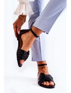 Módní dámské kožené sandály černé model 21587781 - EVENTO